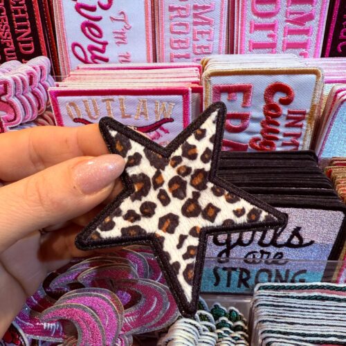Patch Fur Star Embroidered Applique for Jackets, Hats & Bags