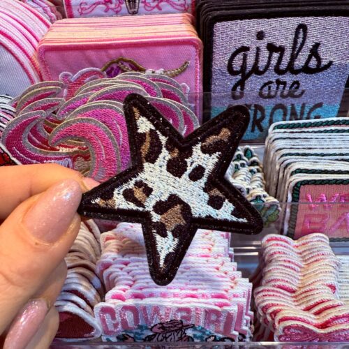 Patch Spotted Star Dark Embroidered Applique for Jackets, Hats & Bags