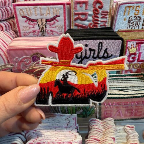 Patch Sunset Cowboy Embroidered Applique for Jackets, Hats & Bags