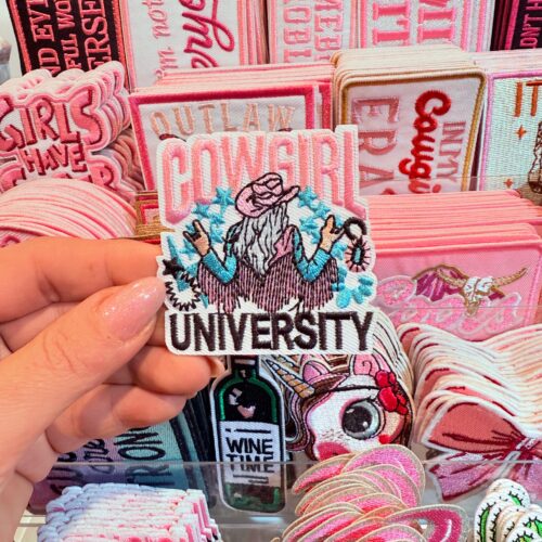 Patch Cowgirl University Embroidered Applique for Jackets, Hats & Bags
