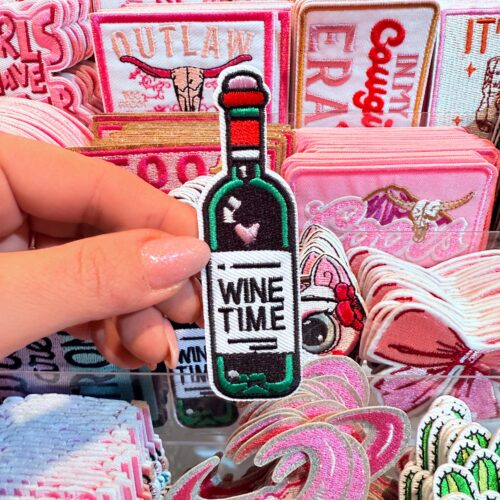 Patch Wine Time Embroidered Applique for Jackets, Hats & Bags