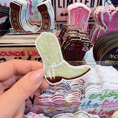 Patch Boot Yellow Embroidered Applique for Jackets, Hats & Bags