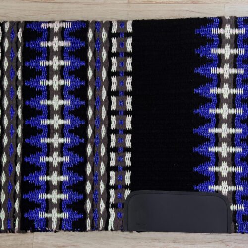 Western Show Blanket / Pad  Black | Royal Blue | White