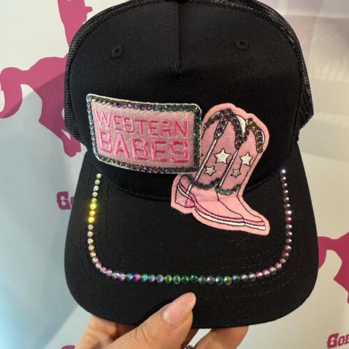 Personalisiertes Festival Cap mit Preciosa Strass – Western Style Handmade in Germany